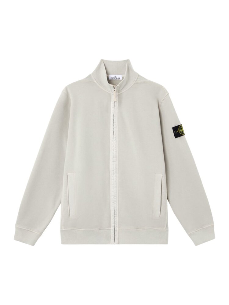 STONE ISLAND BRUSHED ORGANIC COTTON FLEECE VEST PEARL GREY