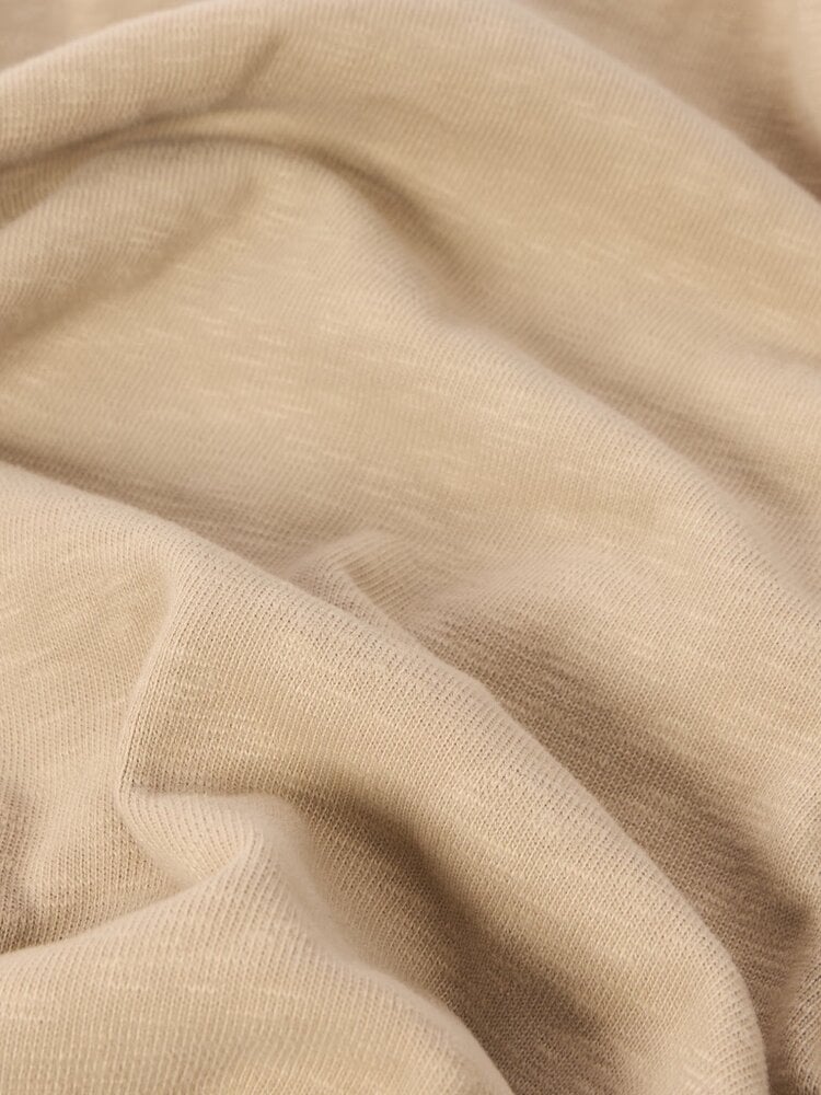 STONE ISLAND VANISÉ BRUSHED HEAVY COTTON JERSEY PULLOVER DESERT