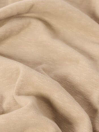 STONE ISLAND VANISÉ BRUSHED HEAVY COTTON JERSEY PULLOVER DESERT