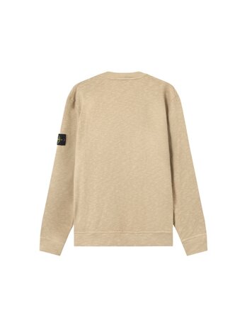 Stone Island STONE ISLAND VANISÉ BRUSHED HEAVY COTTON JERSEY PULLOVER DESERT
