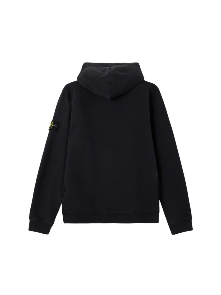 Stone Island STONE ISLAND BRUSHED ORGANIC COTTON FLEECE HOODIE BLACK