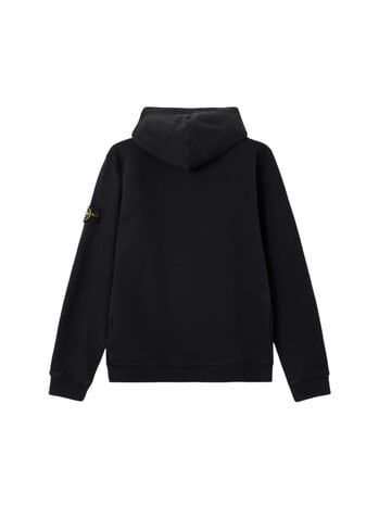 Stone Island STONE ISLAND BRUSHED ORGANIC COTTON FLEECE HOODIE BLACK