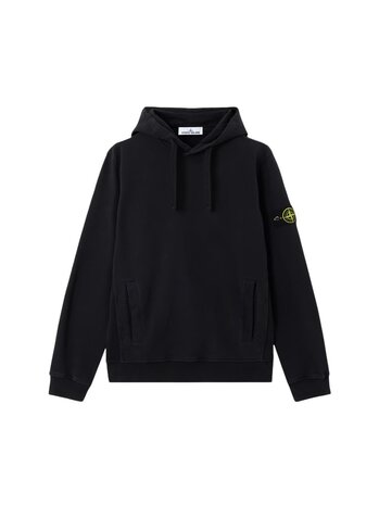 Stone Island STONE ISLAND BRUSHED ORGANIC COTTON FLEECE HOODIE BLACK