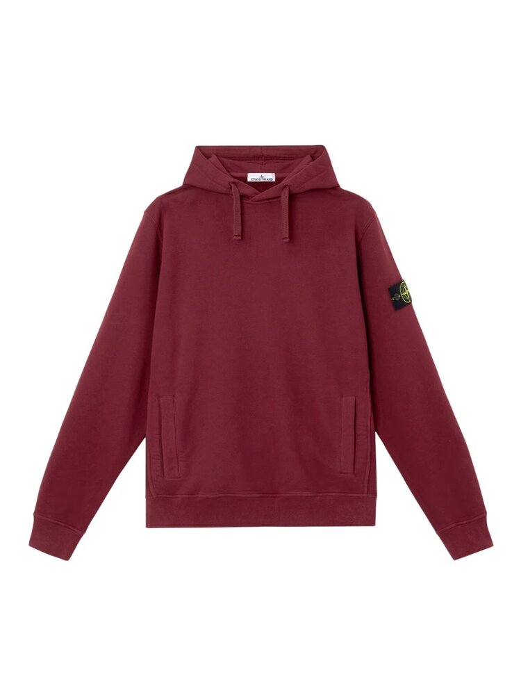 Stone Island STONE ISLAND BRUSHED ORGANIC COTTON FLEECE HOODIE BURGUNDY