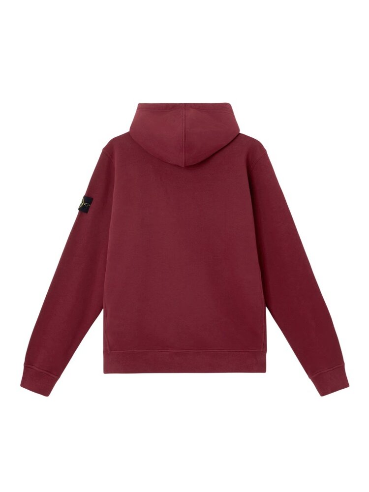 Stone Island STONE ISLAND BRUSHED ORGANIC COTTON FLEECE HOODIE BURGUNDY