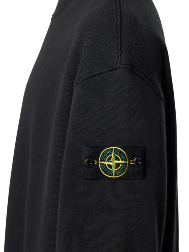STONE ISLAND HEAVY FLEECE SWEATER ZWART
