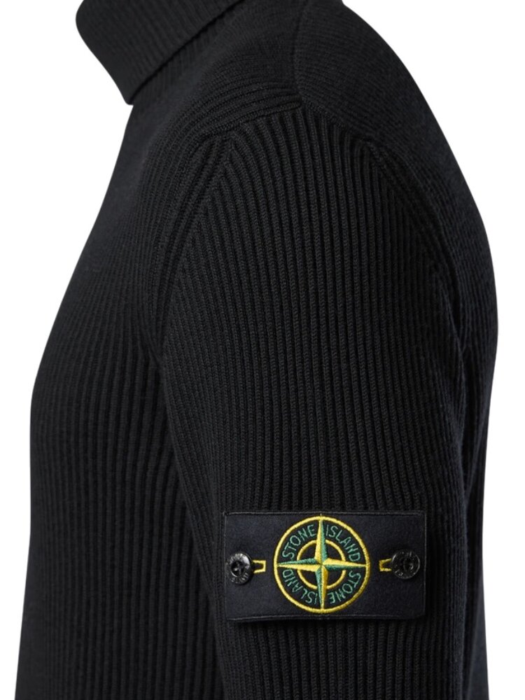 STONE ISLAND FULL RIB RWS WOOL COLTRUI ZWART