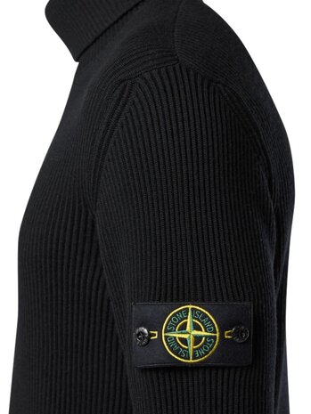 STONE ISLAND FULL RIB RWS WOOL COLTRUI ZWART