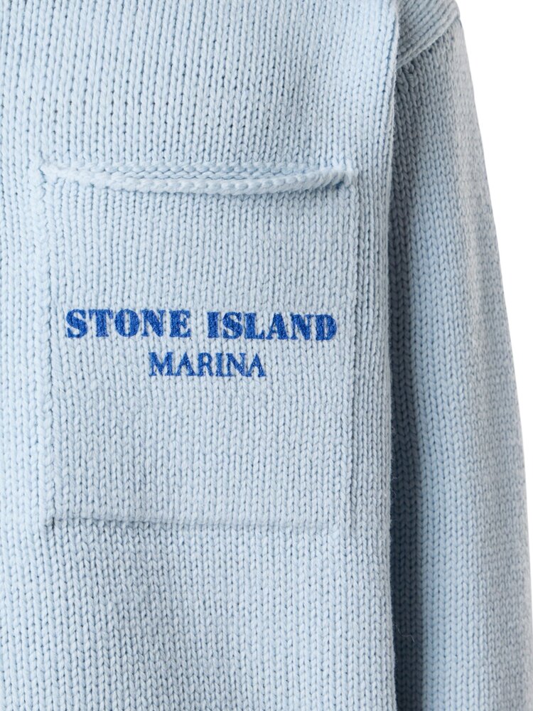 STONE ISLAND MARINA PURE WOOL PULLOVER BLAUW