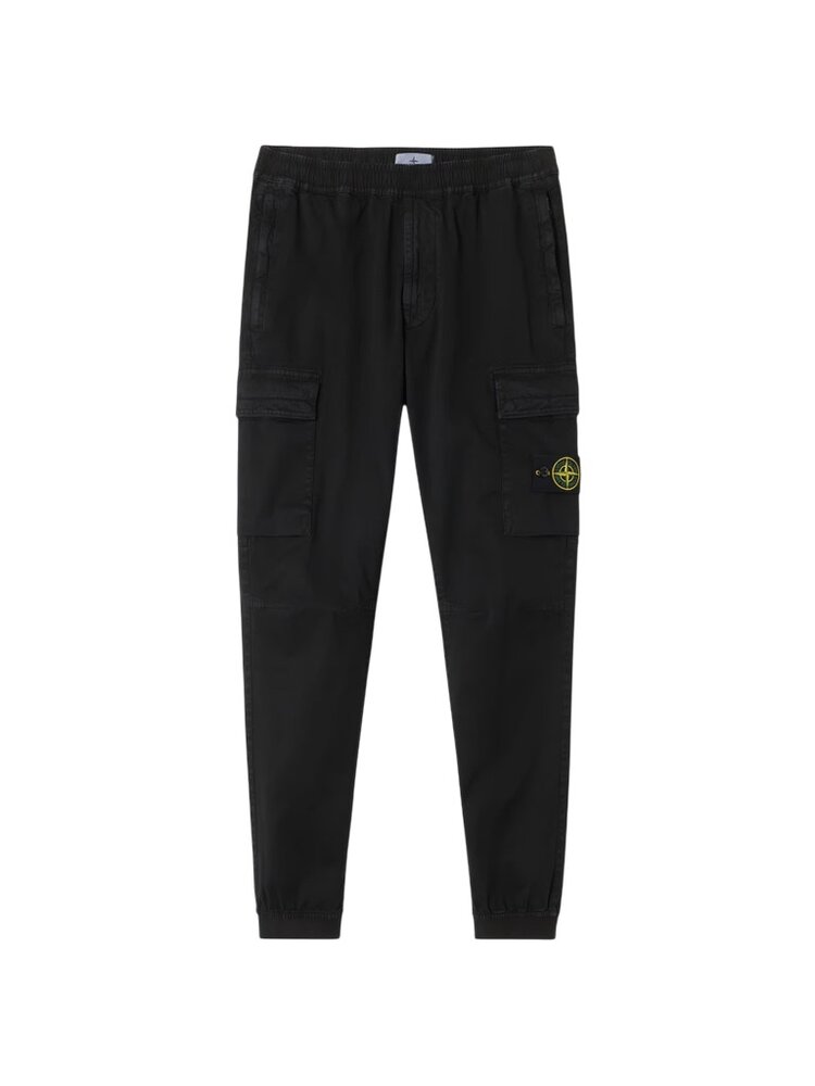 STONE ISLAND ORGANIC BROKEN TWILL COTTON OLD EFFECT CARGO PANTS BLACK STONE ISLAND ORGANIC BROKEN TWILL COTTON OLD EFFECT CARGO PANTS BLACK