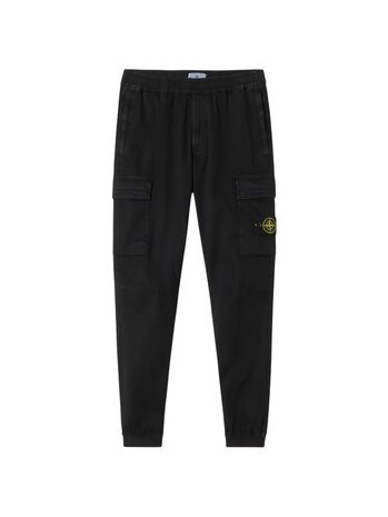 STONE ISLAND ORGANIC BROKEN TWILL COTTON OLD EFFECT CARGO PANTS BLACK STONE ISLAND ORGANIC BROKEN TWILL COTTON OLD EFFECT CARGO PANTS BLACK