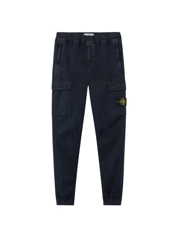 Stone Island STONE ISLAND ORGANIC BROKEN TWILL COTTON OLD EFFECT CARGO PANTS MARINE