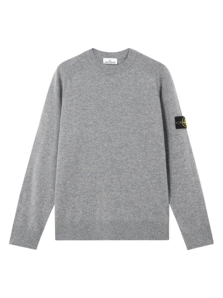 Stone Island STONE ISLAND WOOL CREWNECK PULLOVER GRIJS