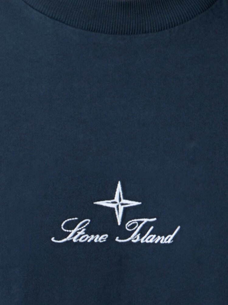 STONE ISLAND COMBED ORGANIC COTTON JERSEY T-SHIRT BLAUW