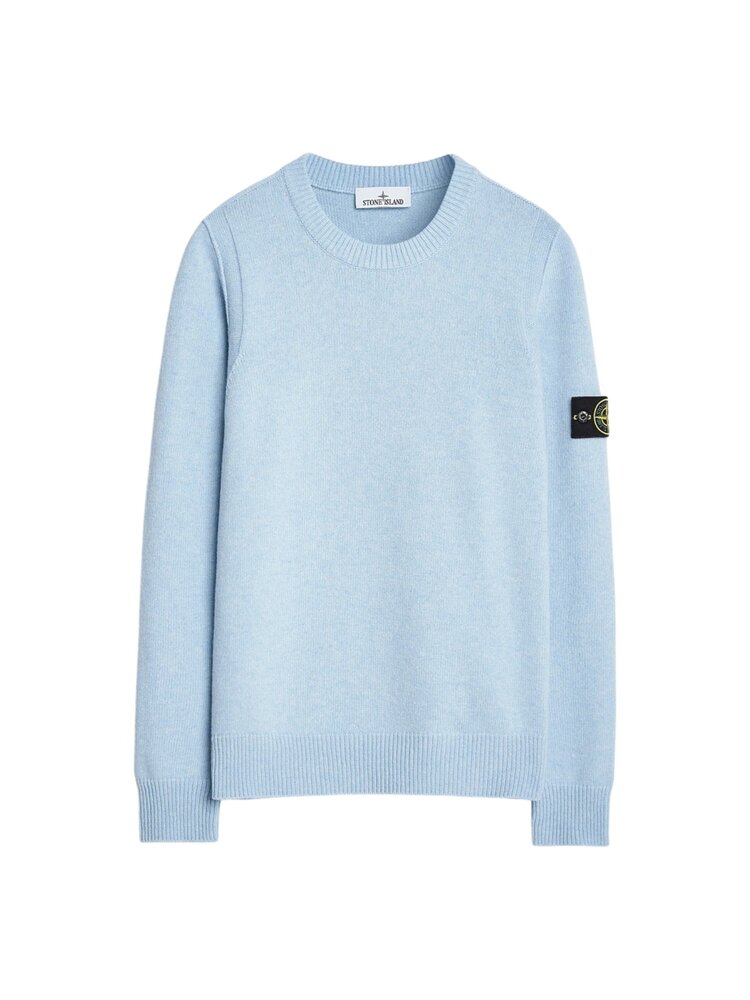 STONE ISLAND LAMBSWOOL CREWNECK PULLOVER SKY BLUE