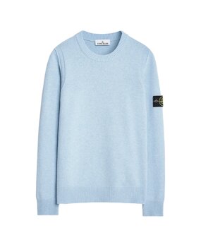 STONE ISLAND LAMBSWOOL CREWNECK PULLOVER SKY BLUE