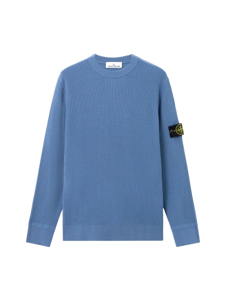 STONE ISLAND FULL RIB RWS WOOL PULLOVER BLAUW