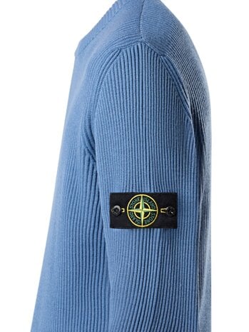 STONE ISLAND FULL RIB RWS WOOL PULLOVER BLAUW