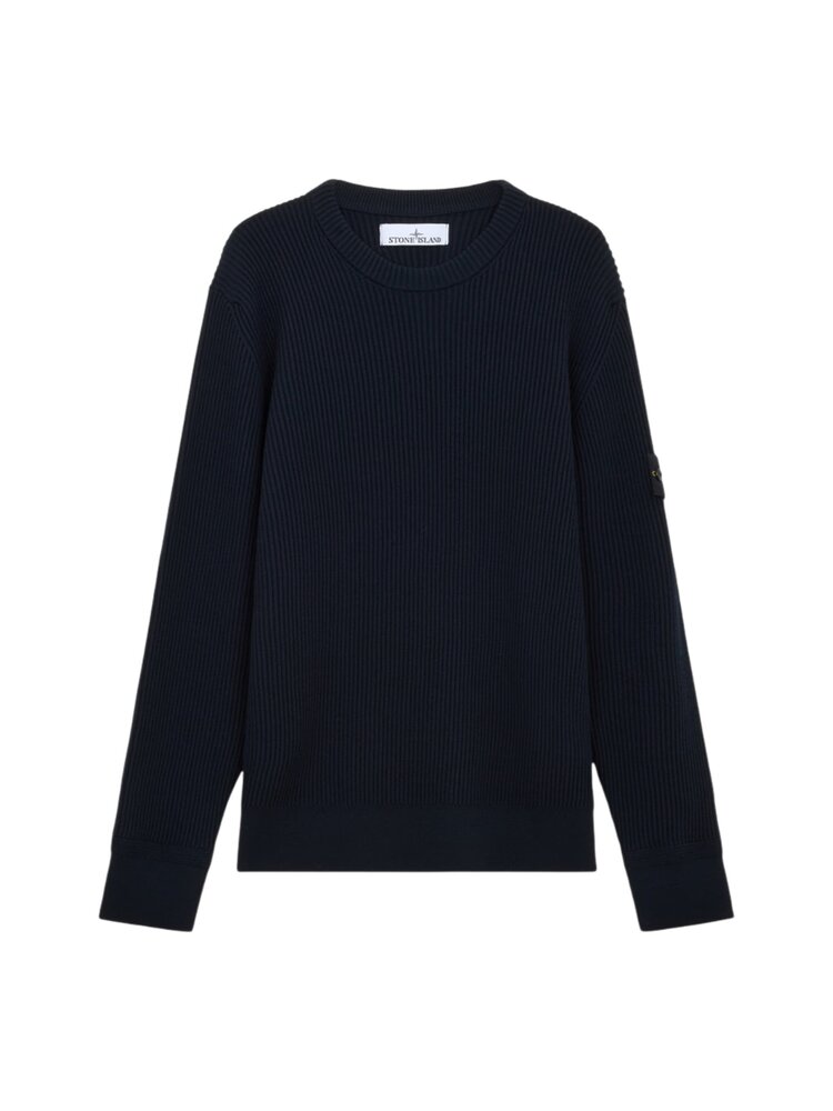 STONE ISLAND FULL RIB RWS WOOL PULLOVER MARINE