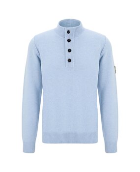 STONE ISLAND HALF-ZIP PULLOVER LICHTBLAUW