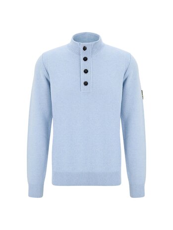 STONE ISLAND HALF-ZIP PULLOVER LICHTBLAUW