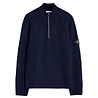 STONE ISLAND VANISÉ FULL RIB RWS WOOL HALF-ZIP NAVY/BLACK
