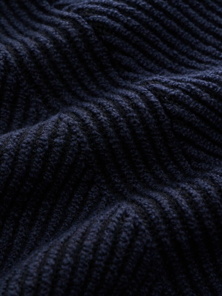 STONE ISLAND VANISÉ FULL RIB RWS WOOL HALF-ZIP NAVY/BLACK