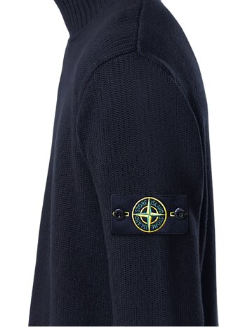 STONE ISLAND T-NECK WINTER COTTON PULLOVER MARINE STONE ISLAND T-NECK WINTER COTTON PULLOVER MARINE
