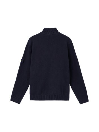 STONE ISLAND T-NECK WINTER COTTON PULLOVER MARINE STONE ISLAND T-NECK WINTER COTTON PULLOVER MARINE
