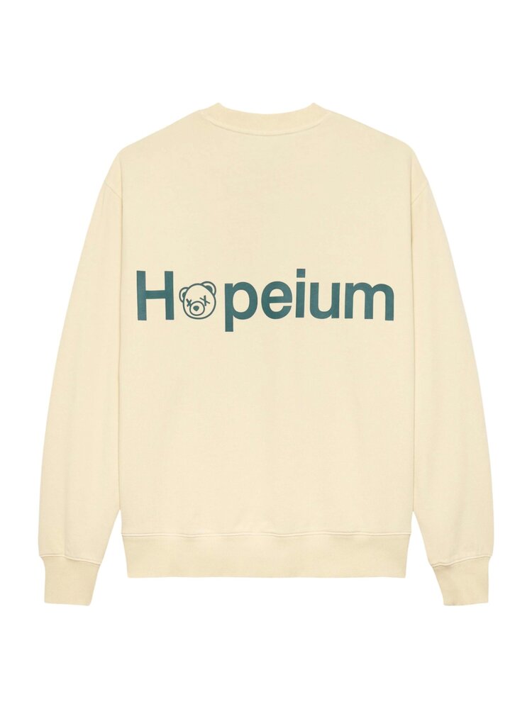 Hopeium HOPEIUM LOGO CREWNECK SWEATER ECRU Hopeium HOPEIUM LOGO CREWNECK SWEATER ECRU