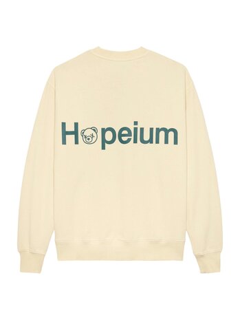 Hopeium HOPEIUM LOGO CREWNECK SWEATER ECRU Hopeium HOPEIUM LOGO CREWNECK SWEATER ECRU