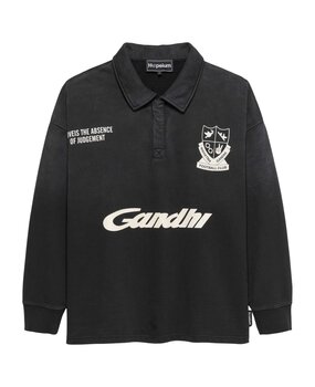 Hopeium HOPEIUM FOOTBALL POLO SWEATER BLACK