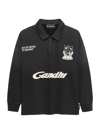 Hopeium HOPEIUM FOOTBALL POLO SWEATER BLACK