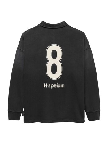 Hopeium HOPEIUM FOOTBALL POLO SWEATER BLACK