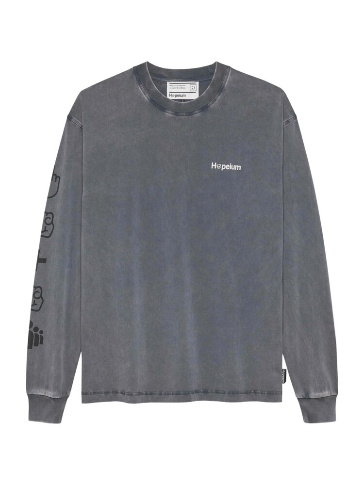 Hopeium HOPEIUM LONGSLEEVE TEXT SHIRT WASHED GREY