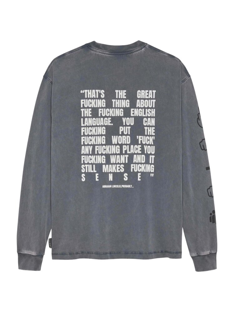 Hopeium HOPEIUM LONGSLEEVE TEXT SHIRT WASHED GREY