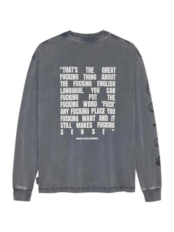 Hopeium HOPEIUM LONGSLEEVE TEXT SHIRT WASHED GREY
