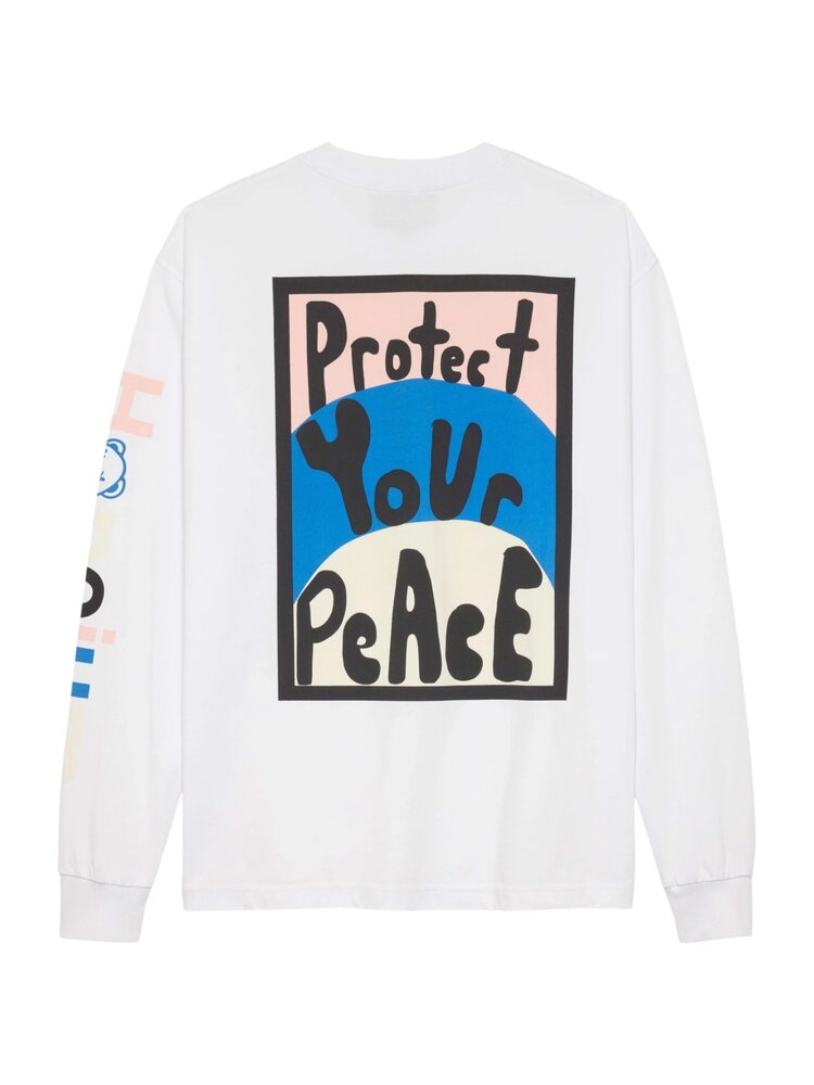 Hopeium HOPEIUM PROTECT YOUR PEACE LONGSLEEVE SHIRT WHITE