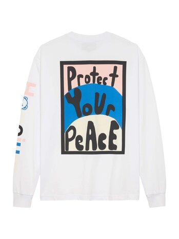 Hopeium HOPEIUM PROTECT YOUR PEACE LONGSLEEVE SHIRT WHITE