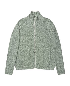 PALMES KNITTED ZIP SWEATER OFFWHITE/GREEN
