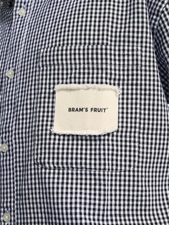 Brams Fruit BRAM'S FRUIT DISTRESSED FARMER SHIRT ZWART/WIT GERUIT