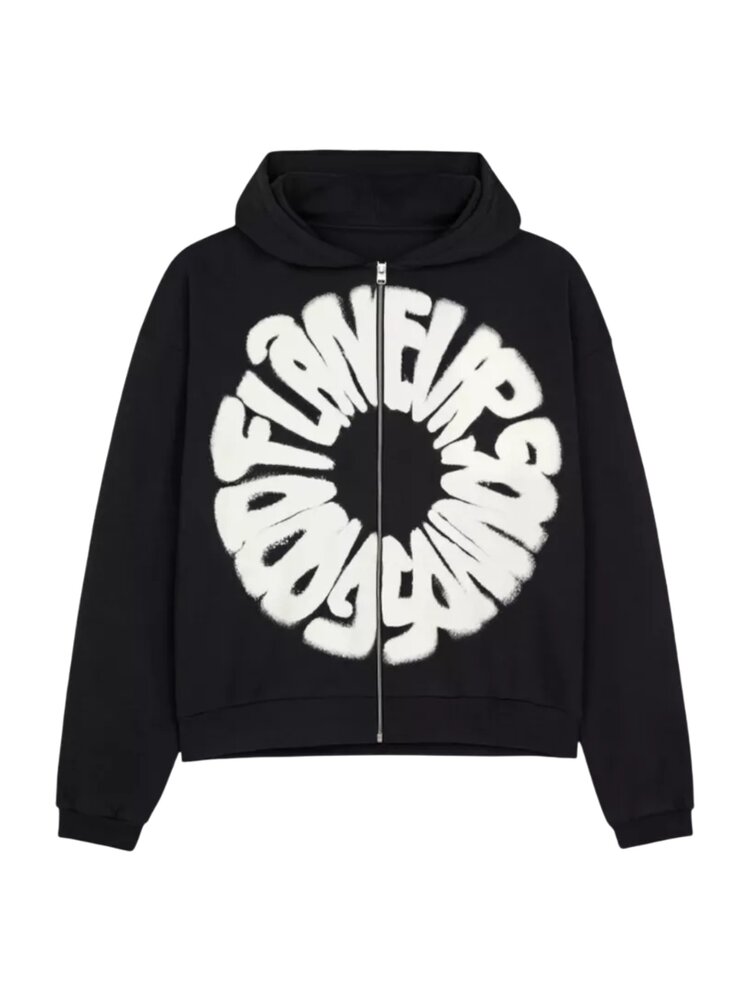 FLÂNEUR SOUNDS GOOD ZIP UP VEST ZWART