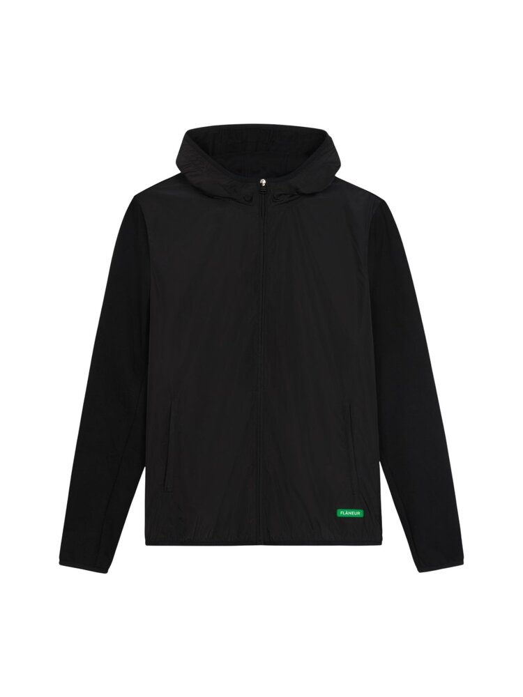 FLÂNEUR BADGE TECHNICAL ZIP JACKET ZWART