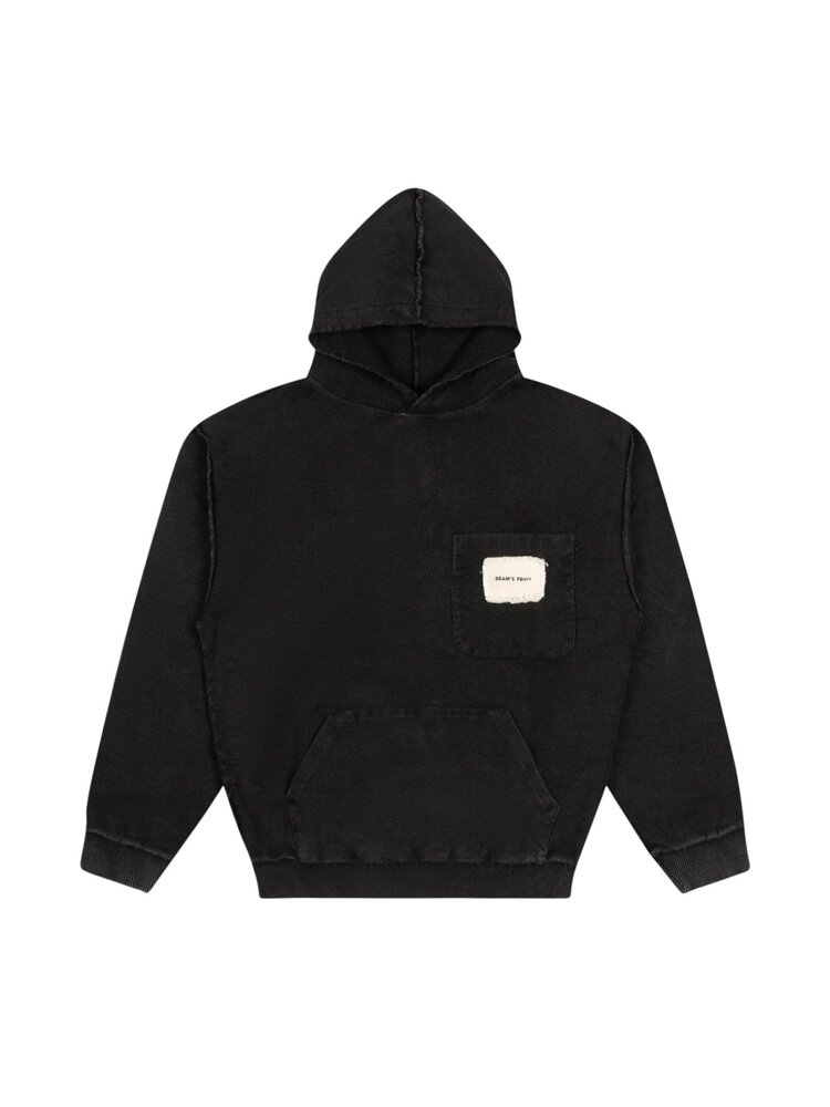 Brams Fruit BRAM'S FRUIT CHEST POCKET HOODIE CHARCOAL BLACK