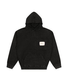 Brams Fruit BRAM'S FRUIT CHEST POCKET HOODIE CHARCOAL BLACK