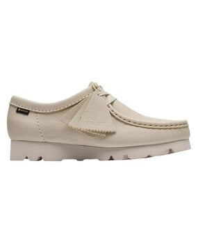 Clarks CLARKS WALLABEE GTX SHOES WHITE LEATHER
