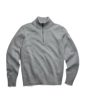 Canada Goose CANADA GOOSE ROSSEAU ¼ ZIP SWEATER STRATUS GREY