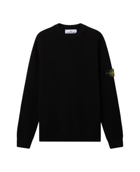 Stone Island STONE ISLAND RIBBED SOFT ORGANIC COTTON PULLOVER BLACK