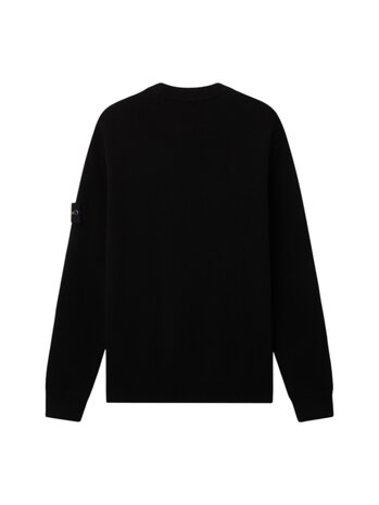 Stone Island STONE ISLAND RIBBED SOFT ORGANIC COTTON PULLOVER BLACK