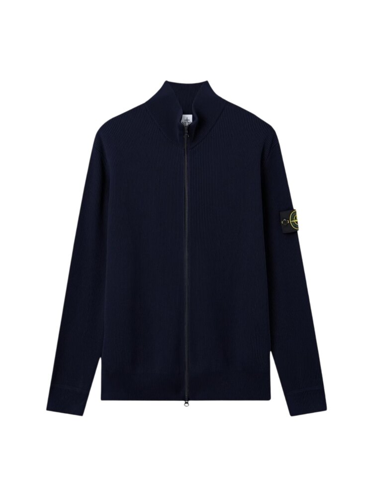 Stone Island STONE ISLAND RIBBED SOFT COTTON ZIP-UP VEST NAVY BLUE Stone Island STONE ISLAND RIBBED SOFT COTTON ZIP-UP VEST NAVY BLUE